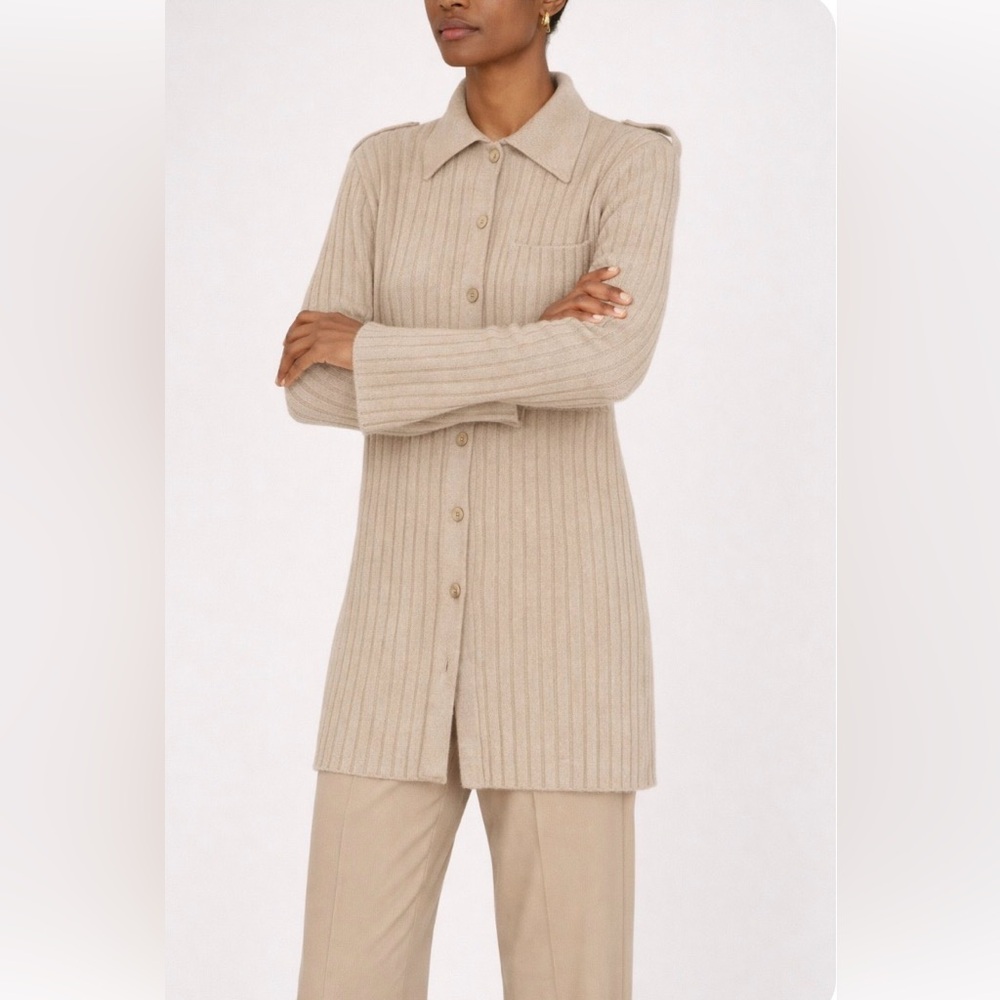 Lisa Yang Lydia Cashmere Ribbed Long Line Cardigan Sweater Women’s Size 4-6